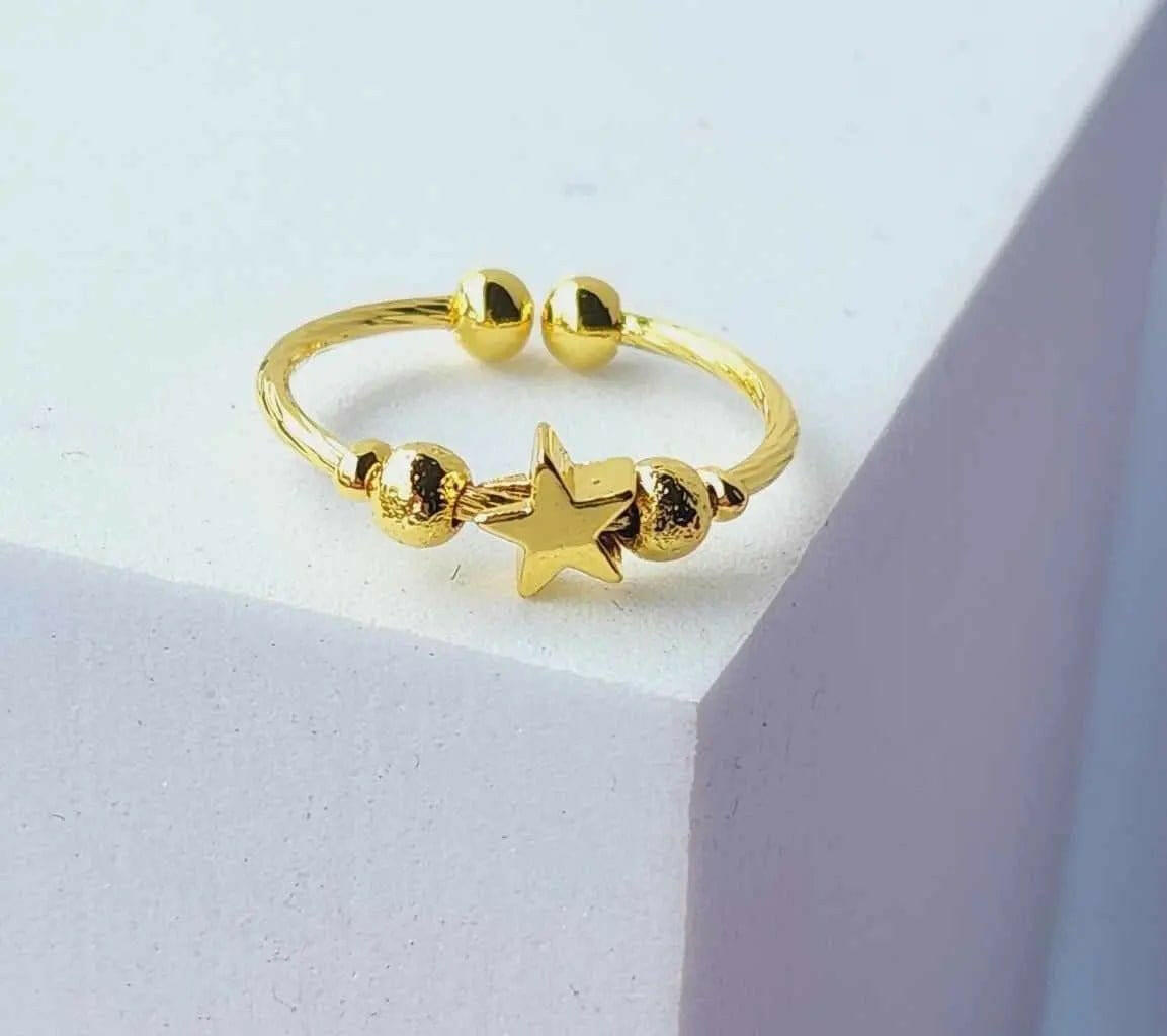 Gold Plated Fidget Spinner Ring