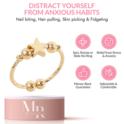 Gold Plated Fidget Spinner Ring
