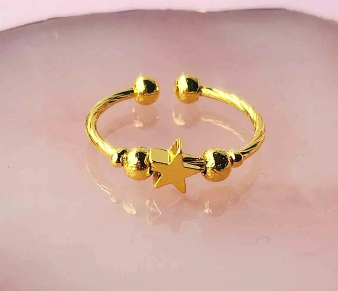 Gold Plated Fidget Spinner Ring