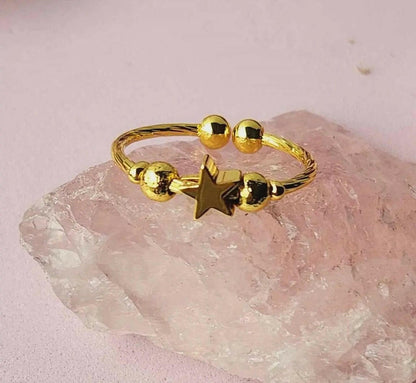 Gold Plated Fidget Spinner Ring