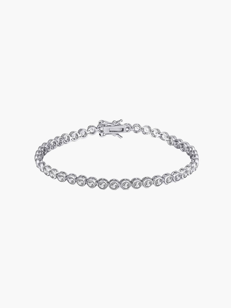 Alba Round Cut Zirconia Bezel Tennis Bracelet