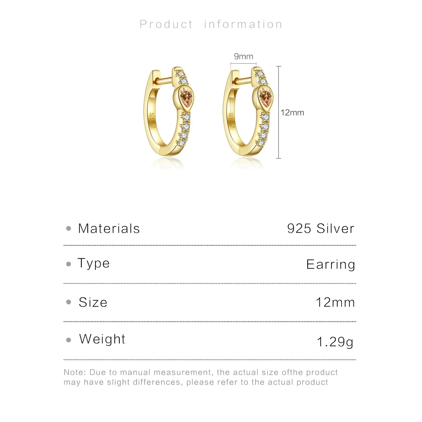 Amber Hoop Earrings
