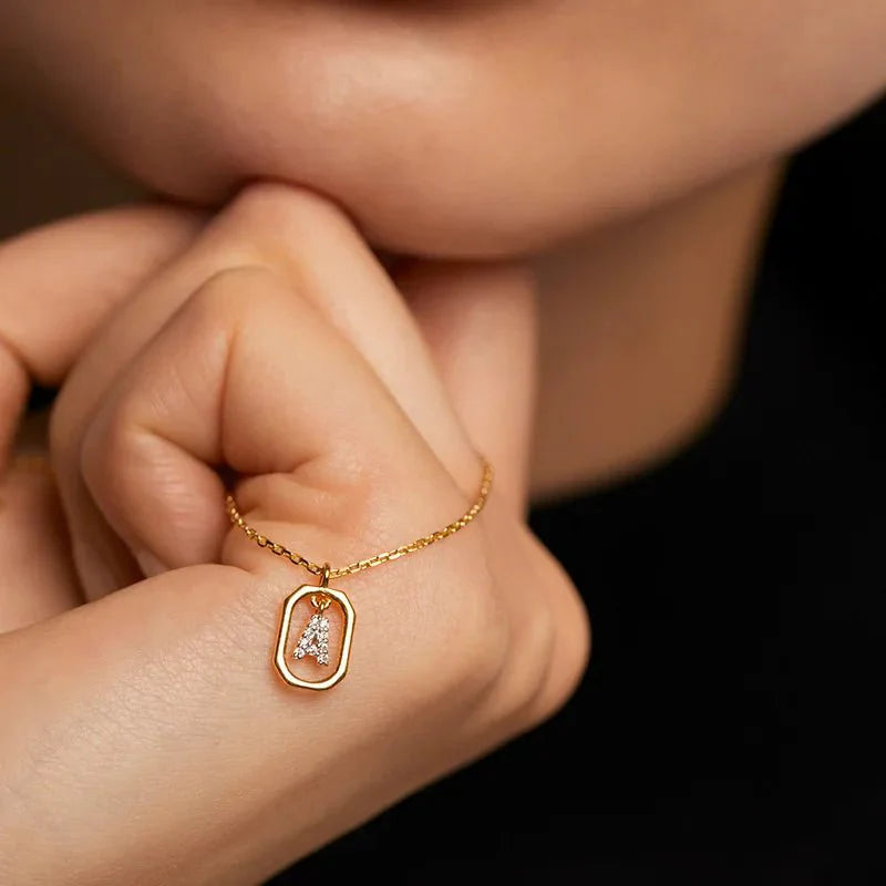Bianca Letter Zirconia Necklace