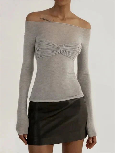 Camille Mesh Sheer Off-Shoulder Top