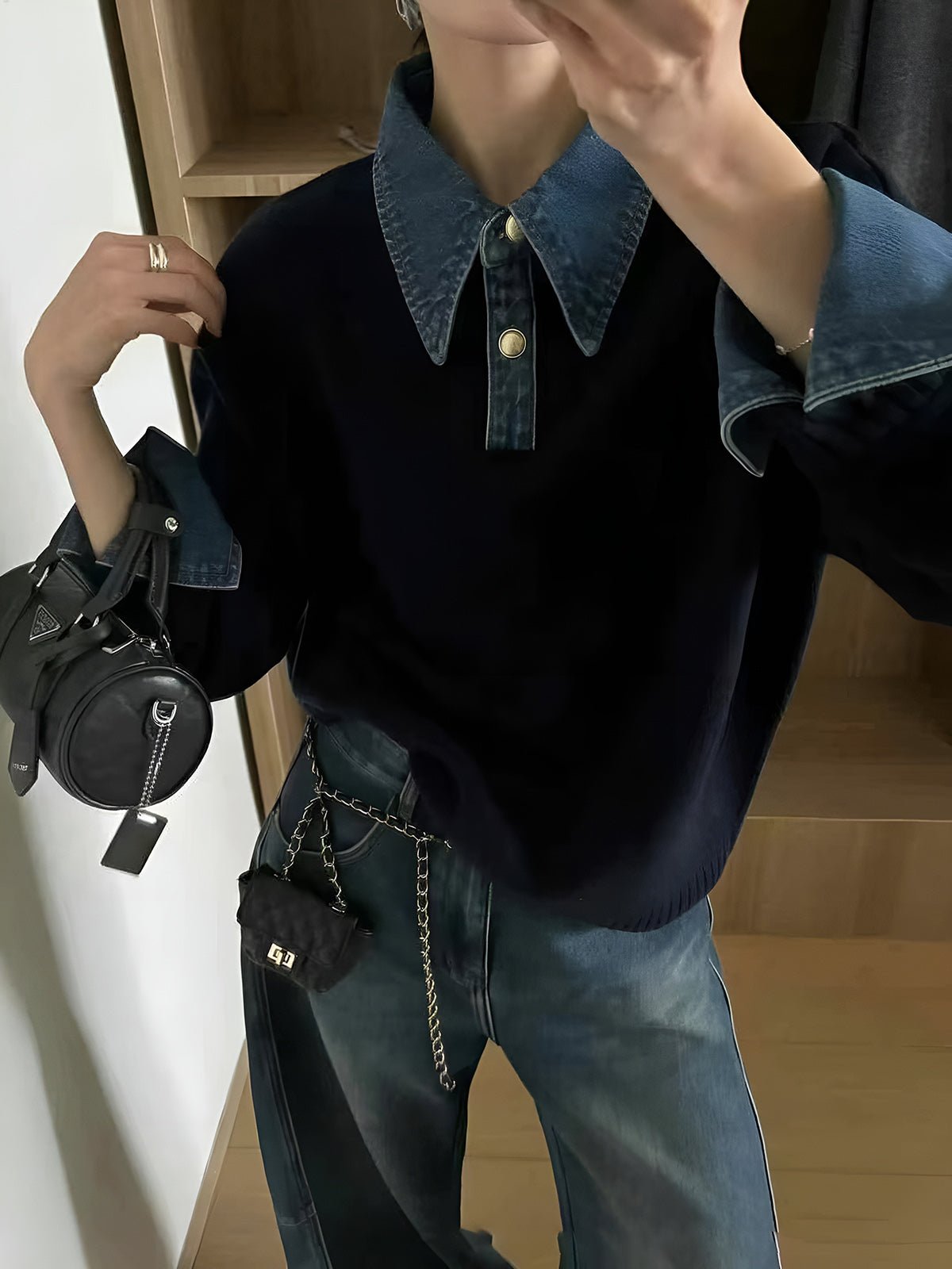 Claire Denim Collar Sweater