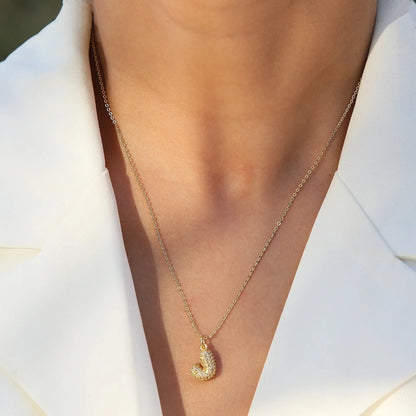 Claire Small Bubble Initial Necklace
