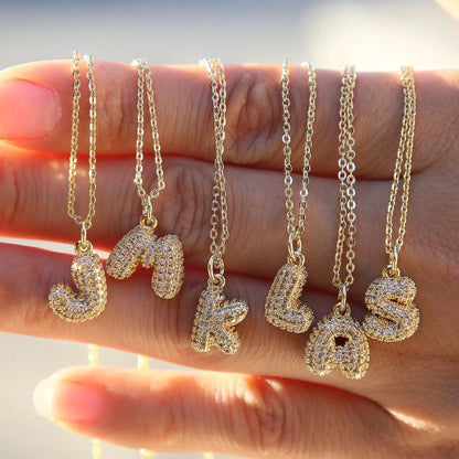 Claire Small Bubble Initial Necklace