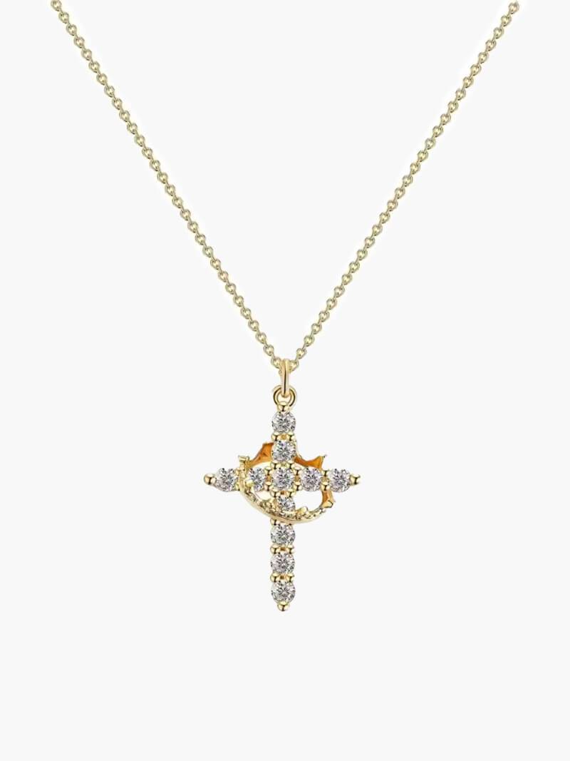 Tabitha Gemstone Cross Pendant Necklace