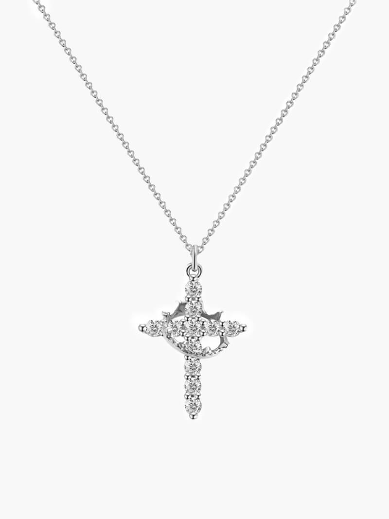Tabitha Gemstone Cross Pendant Necklace