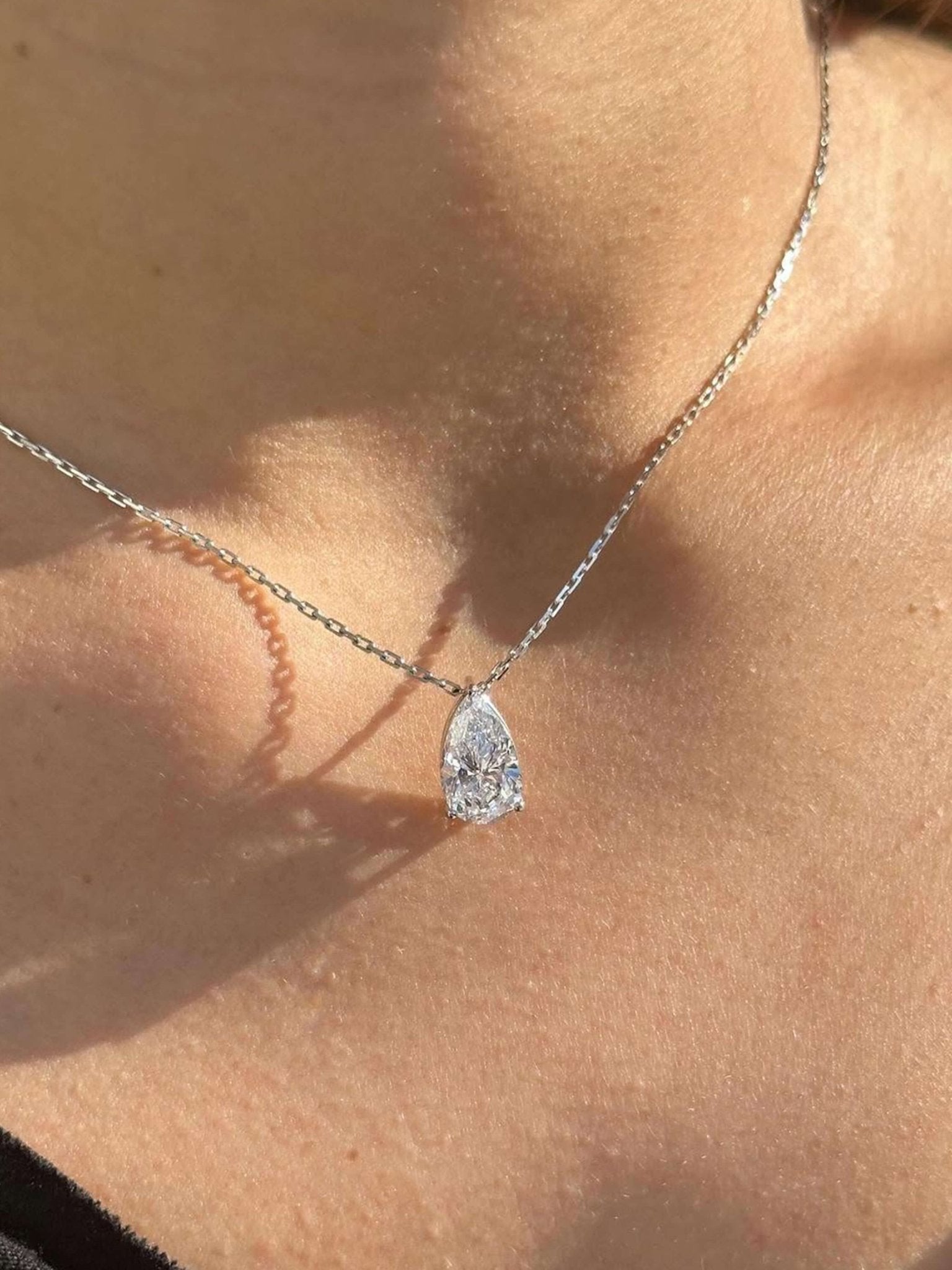 Daphne Pear Cut Zirconia Pendant Necklace