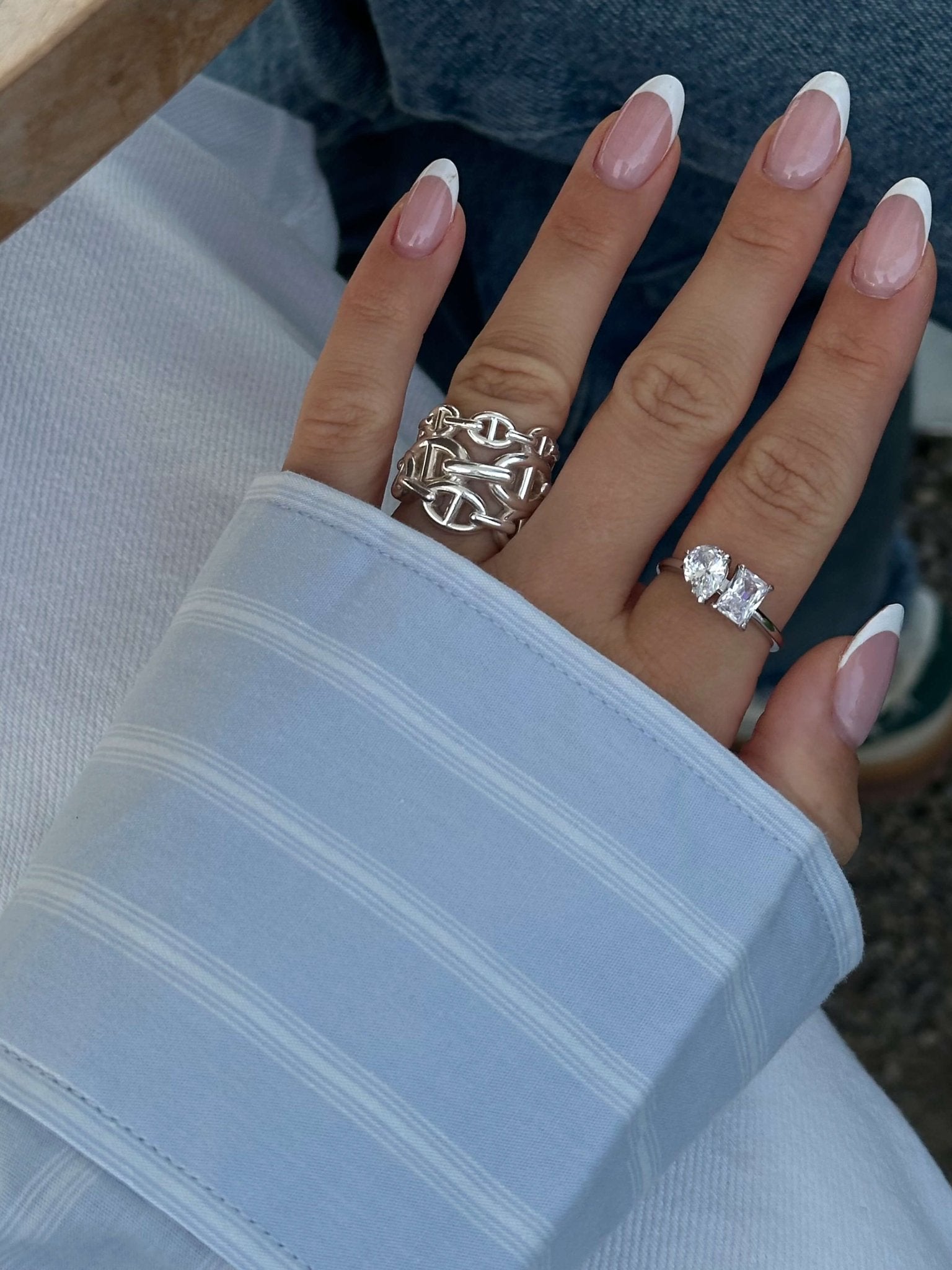 Darleen Twin Zirconia Band Ring