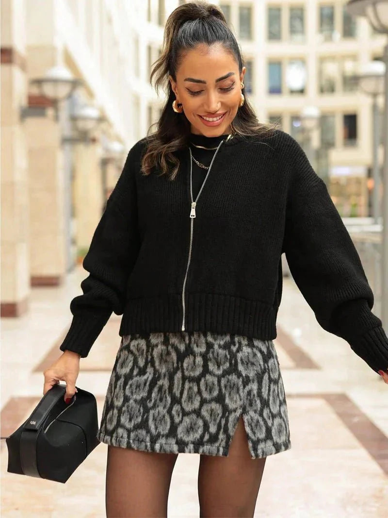 Divina Cardigan Vintage Knitted Zipper