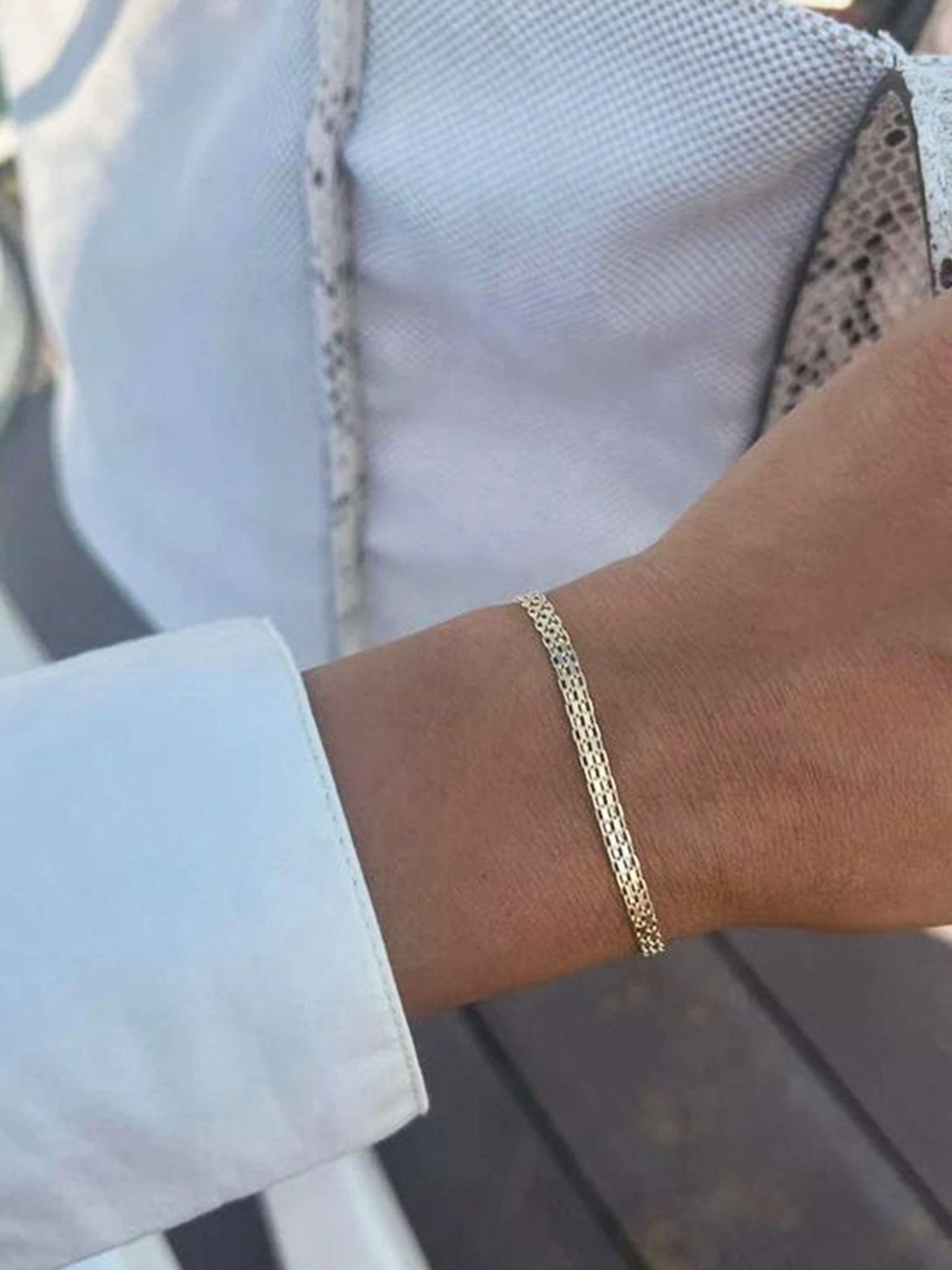 Domed Mesh Chain Bracelet