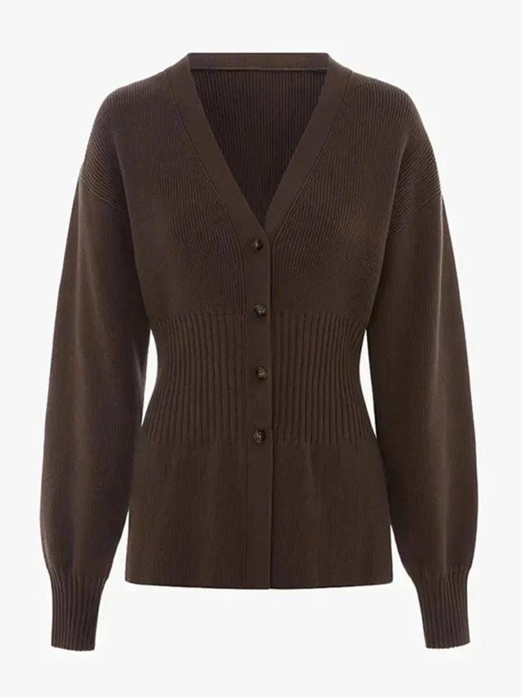 Henna Waisted V-Neck Cardigan