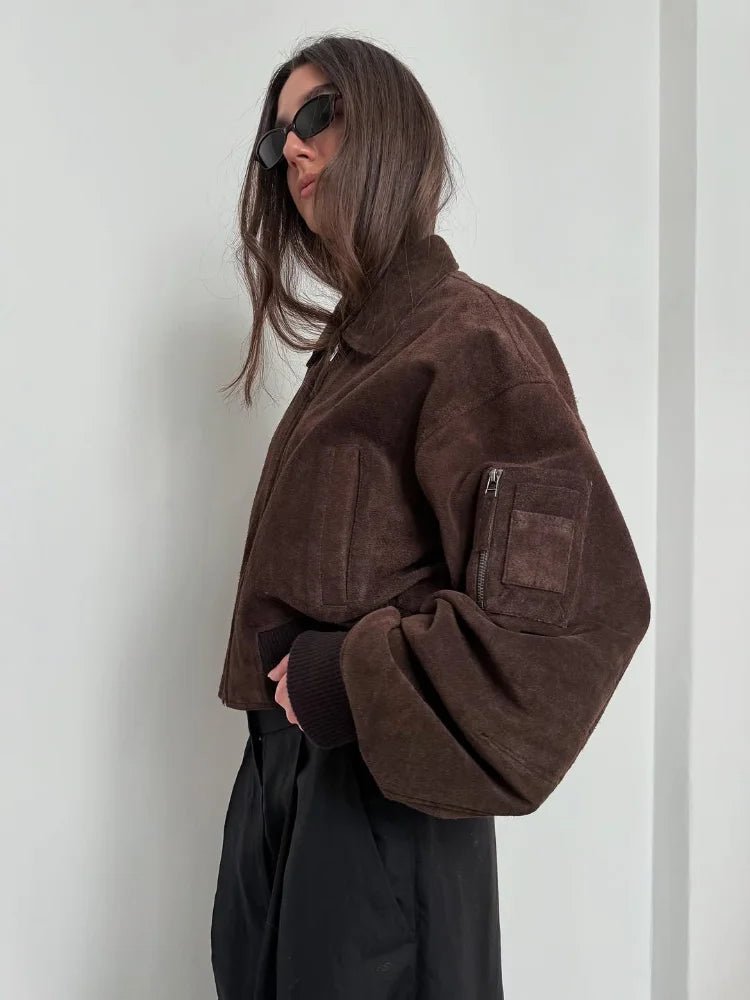 Iza Suede Bomber Jacket