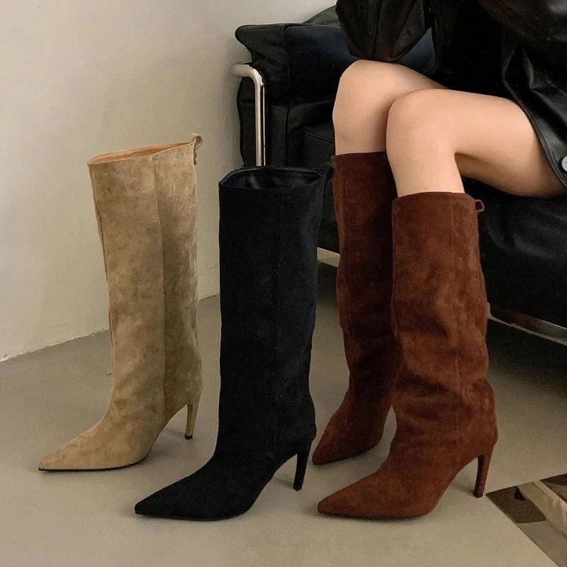 Kendra Suede Knee High Boots
