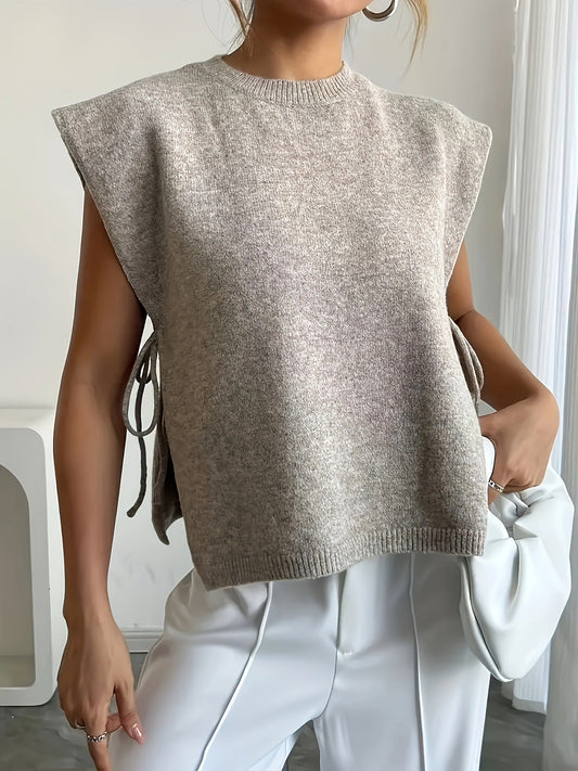 Laura Knitted Pullover Top with Bows