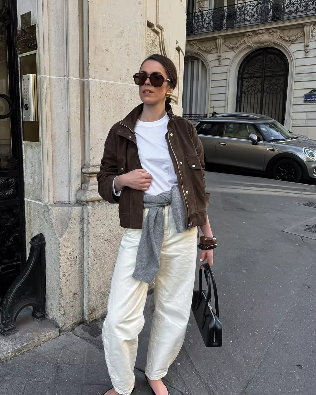 Laura Suede Bomber Jacket