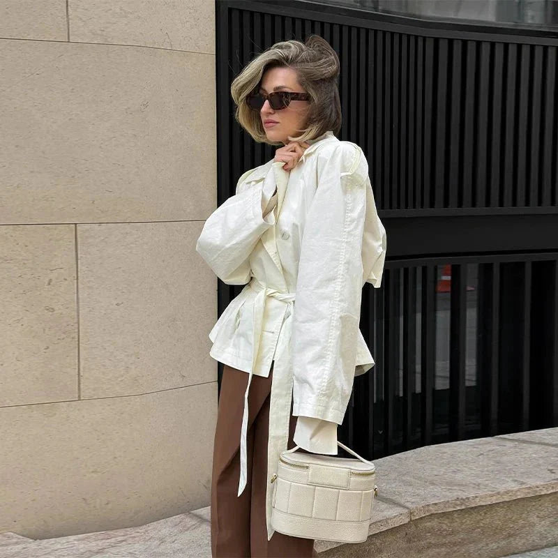 Linda Stand Collar Trench Coat