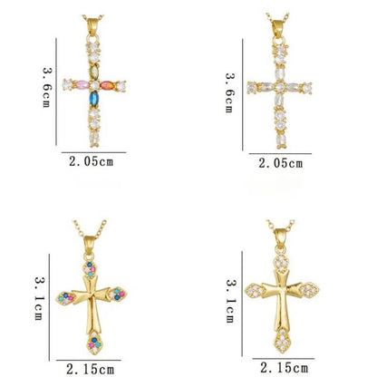 Lucy Zircon Cross Pendant Necklace
