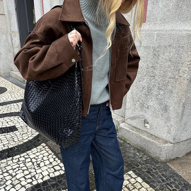 Nada Suede Bomber Jacket