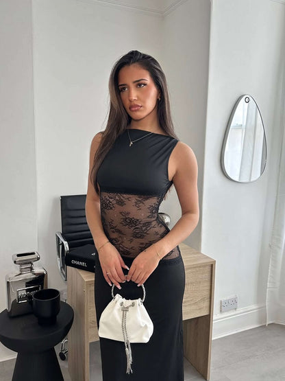 Nancy Maxi Dress with Lace Details