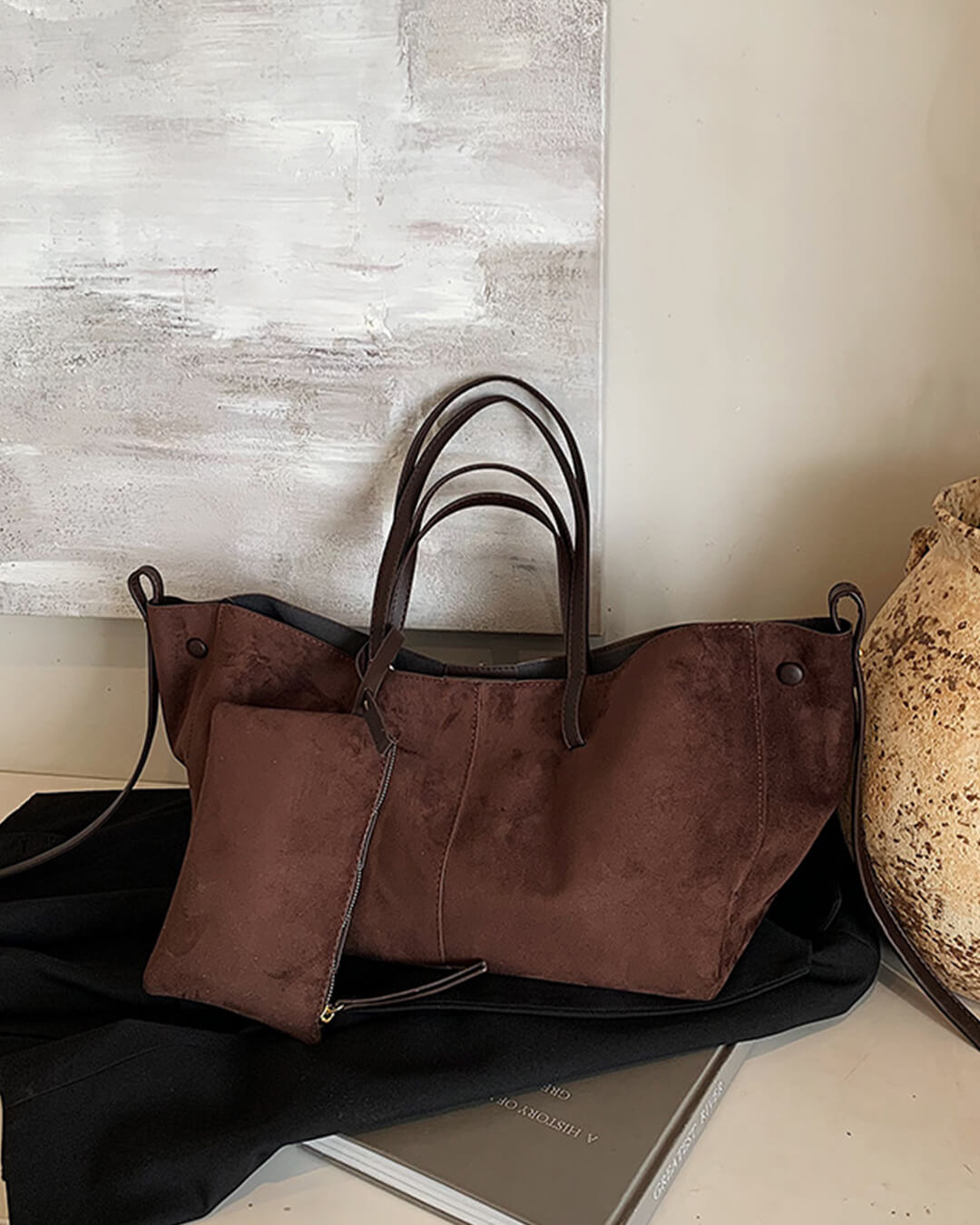 Olivia Suede Tote Bag