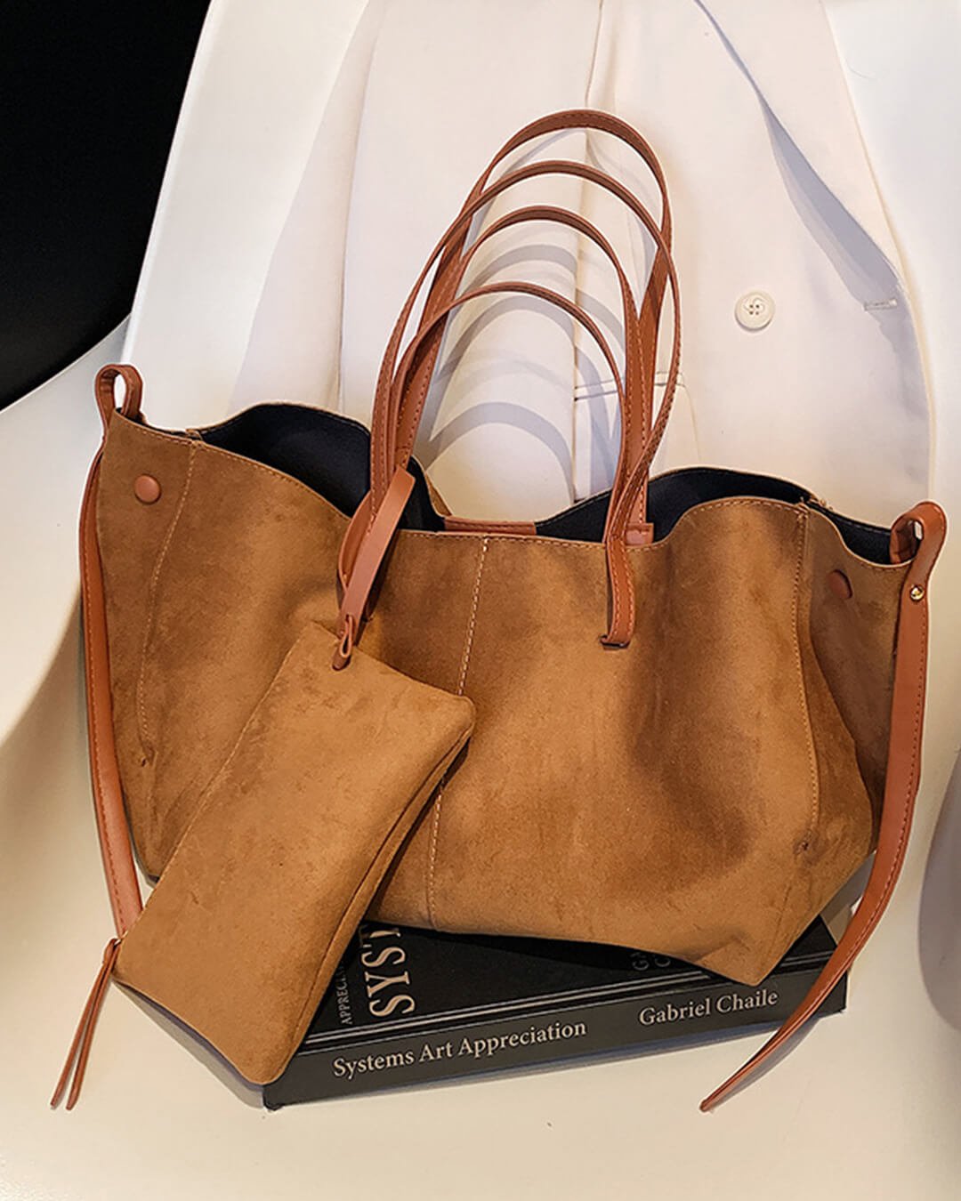 Olivia Suede Tote Bag