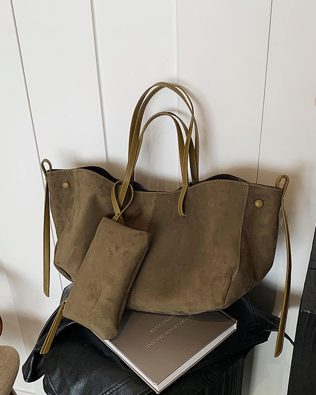 Olivia Suede Tote Bag