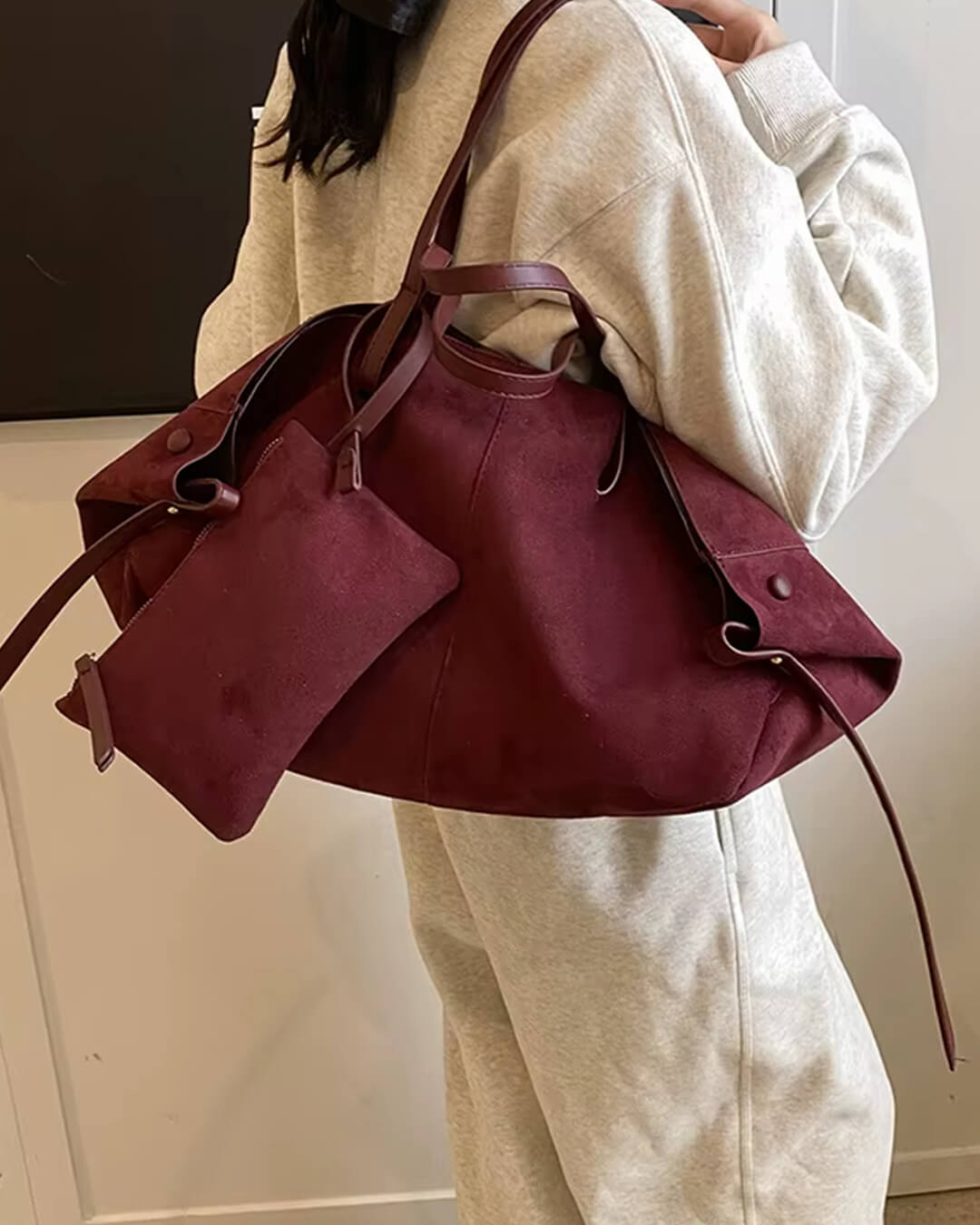 Olivia Suede Tote Bag
