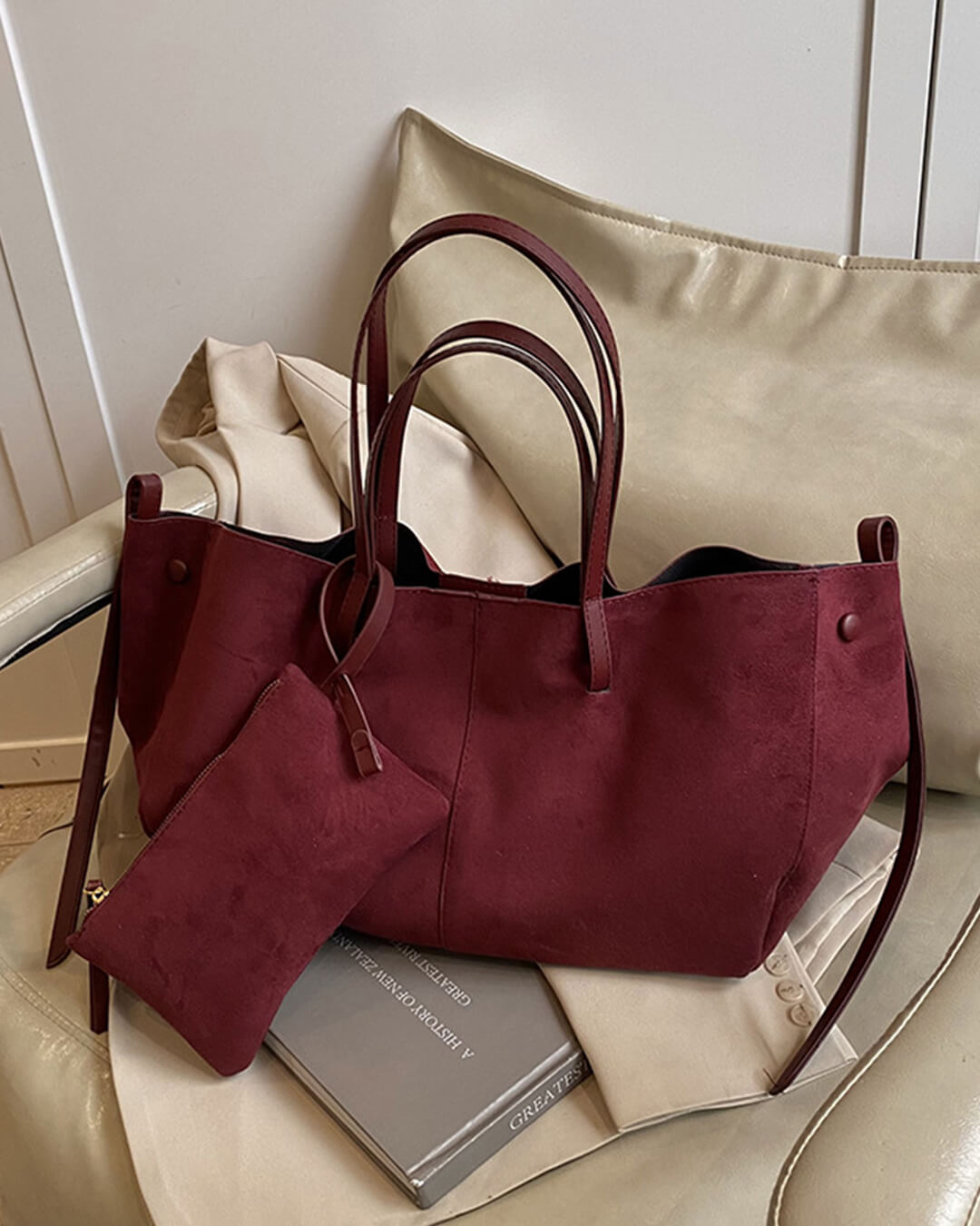 Olivia Suede Tote Bag