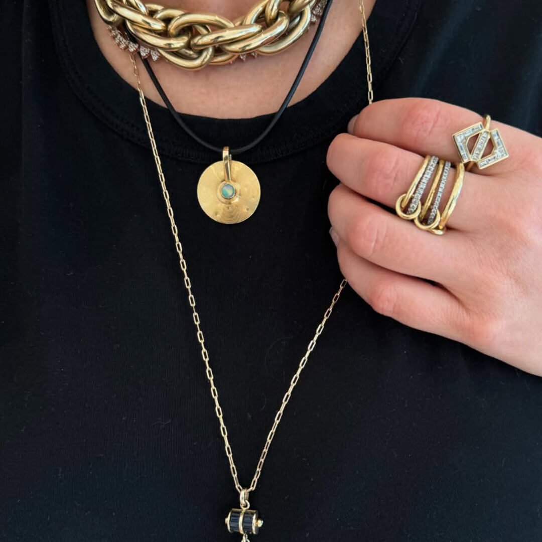 Ophelie Luxe Gemstone Five-Stack Ring