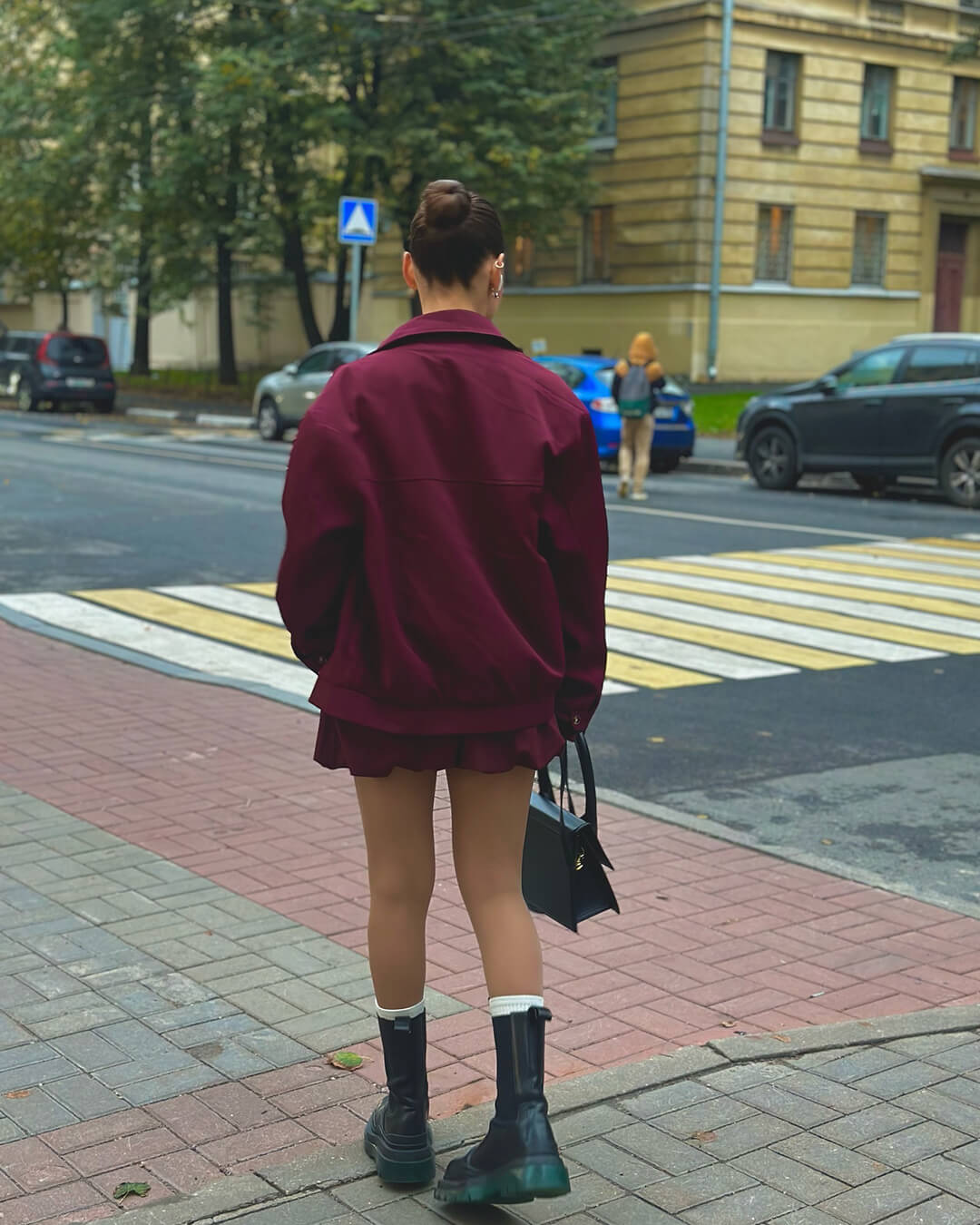 Riley Burgundy Bomber Jacket