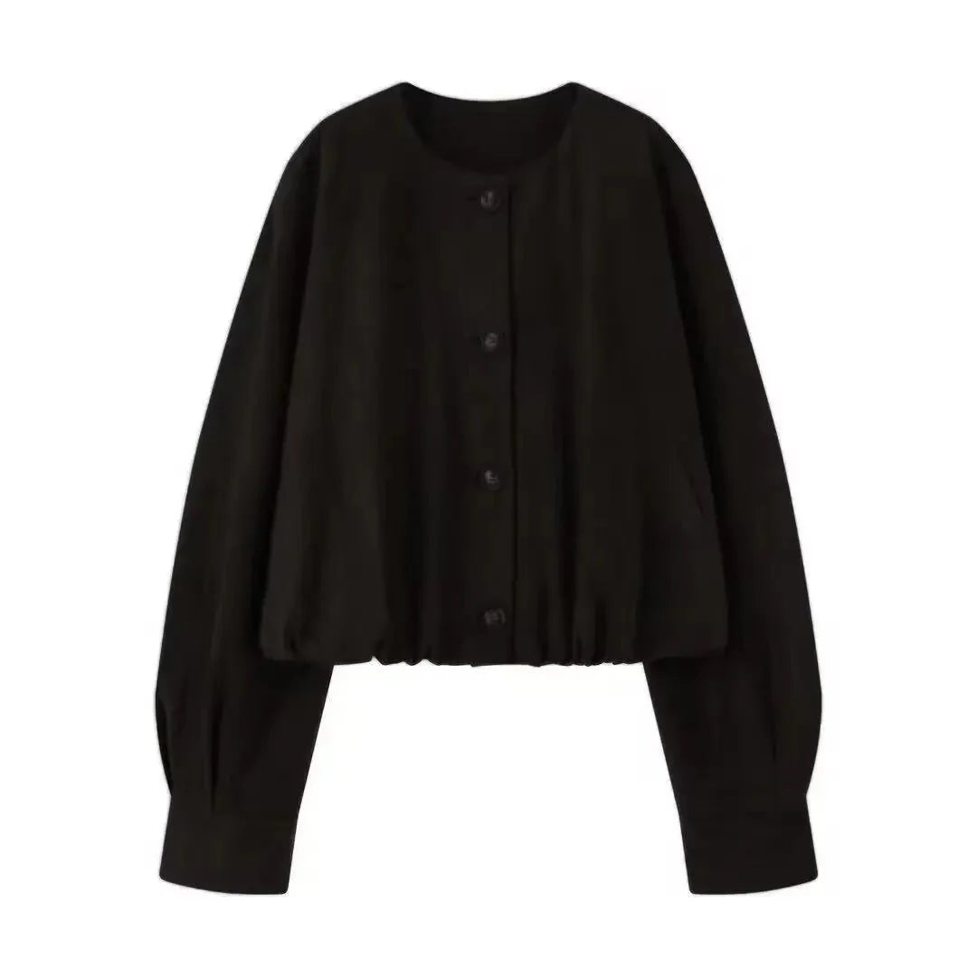 Sheena Button Vegan Leather Jacket