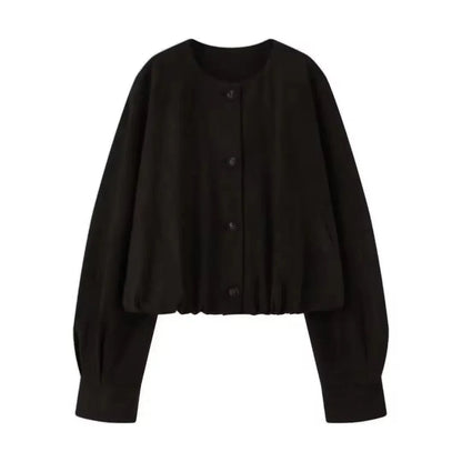 Sheena Button Vegan Leather Jacket