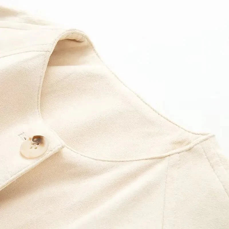 Sheena Button Vegan Leather Jacket