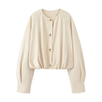 Sheena Button Vegan Leather Jacket