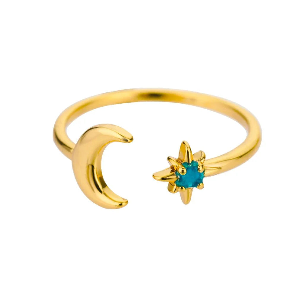 Sofia Moon and Star Ring