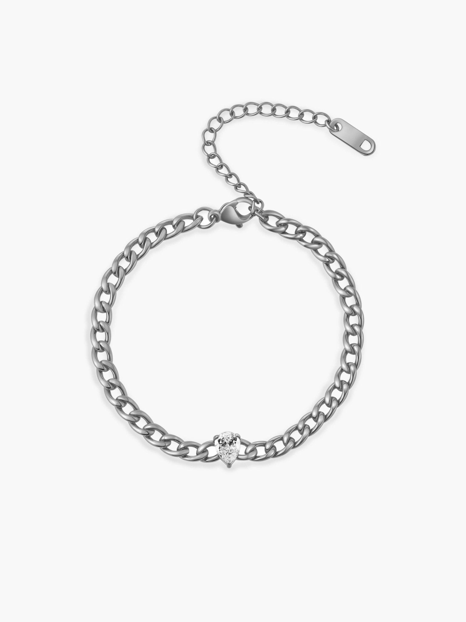 Xylia Pear Cut Zirconia Chain Bracelet
