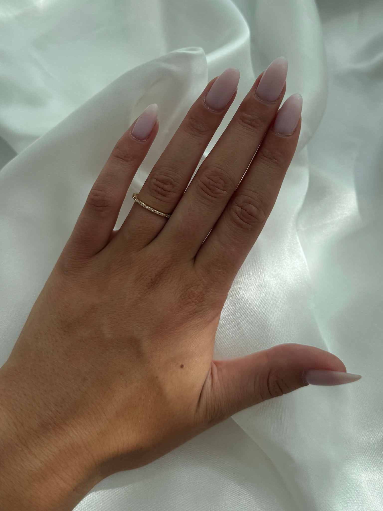 Yalina Slim Pavé Band Ring