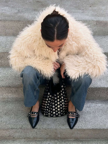 Zinnia Studded Bucket Bag