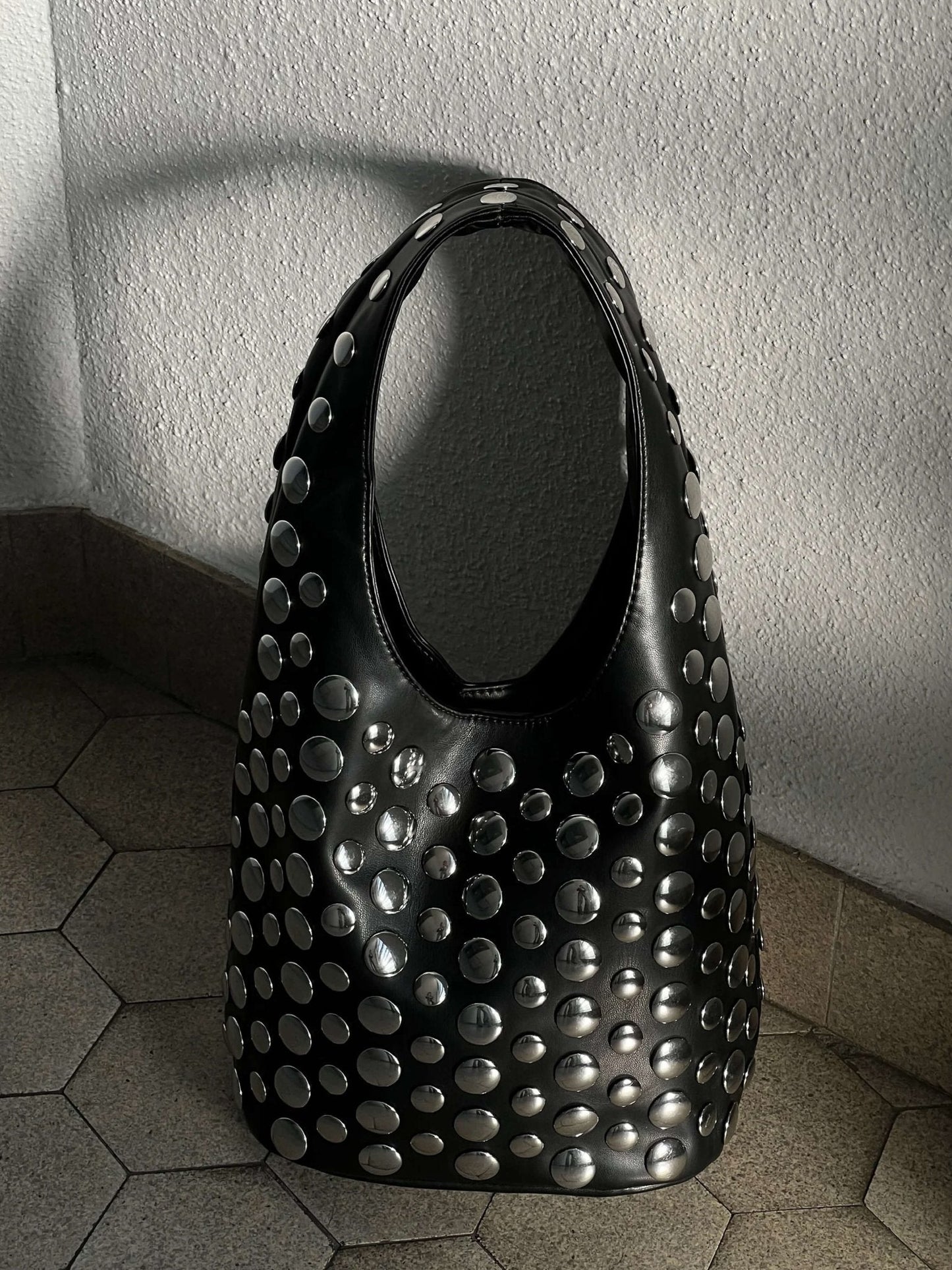 Zinnia Studded Bucket Bag