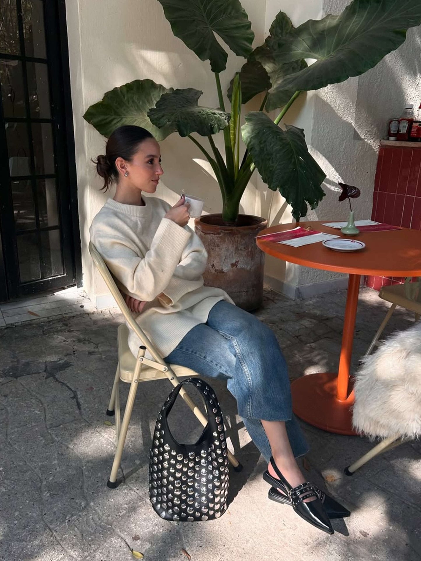 Zinnia Studded Bucket Bag