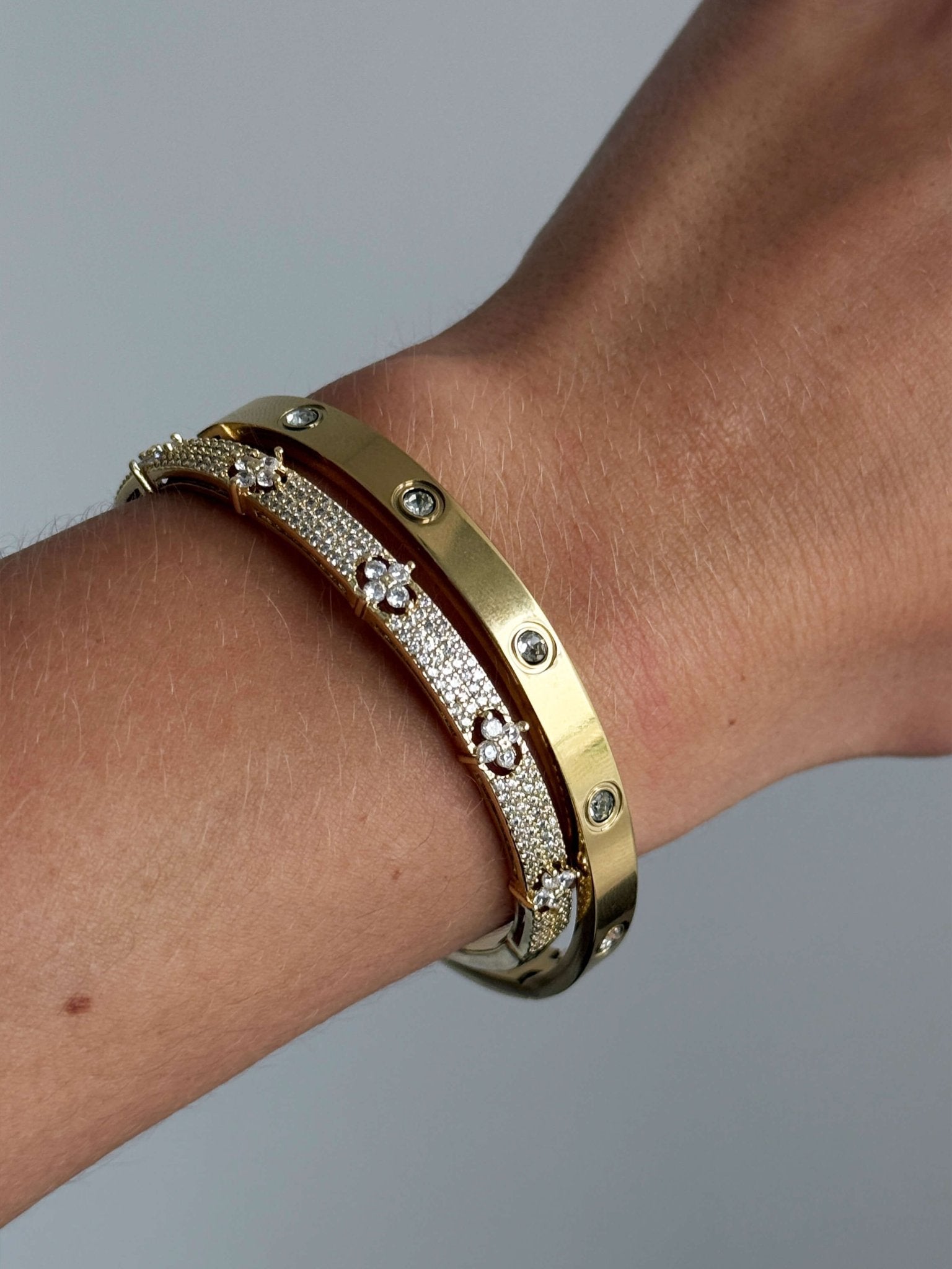 Sleek Zirconia Accent Bangle Bracelet